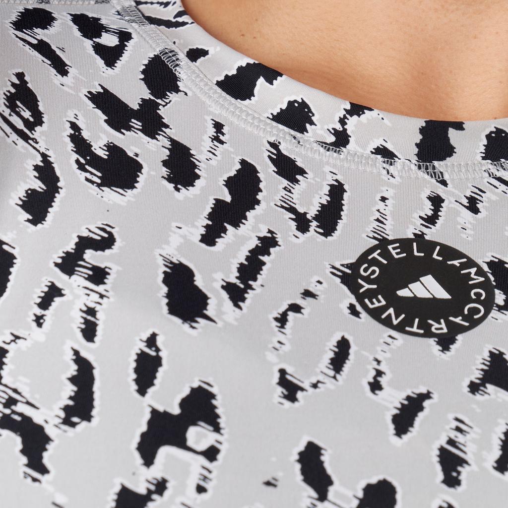 Adidas Tricou de antrenament crop cu model pentru femei Topuri gri negru HC6851