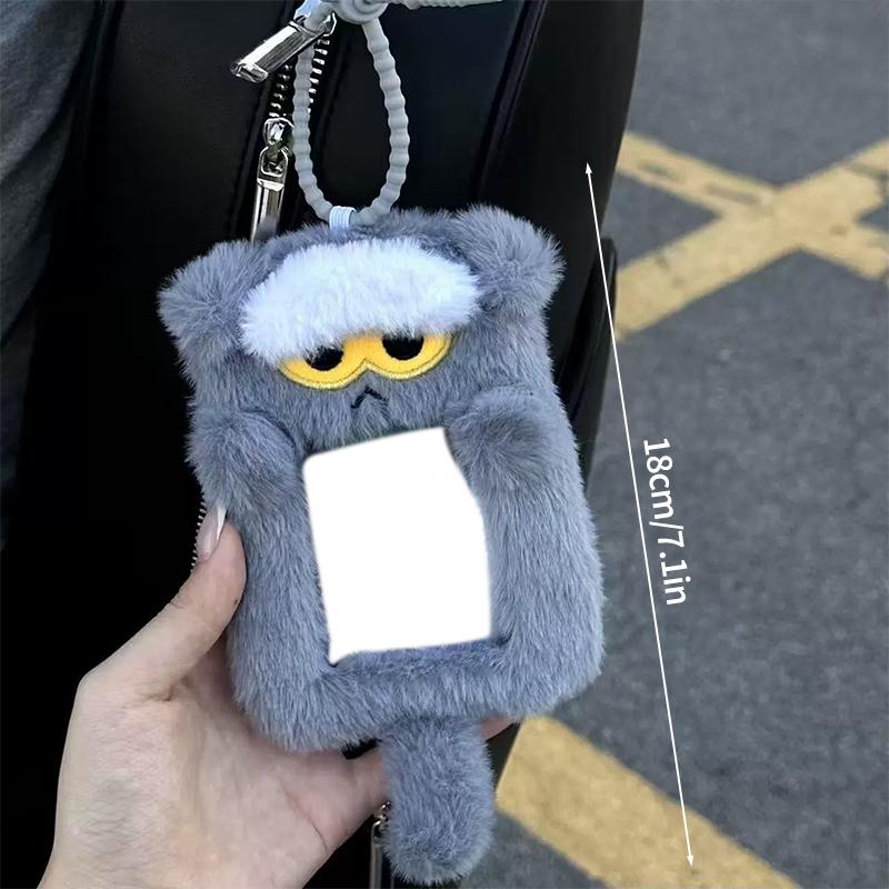 Fox Cute Shapd Photo Sleeves Plush Kpop Idol Photocard Holder Protector Bag Hanging Pendant Students Gift Keychain