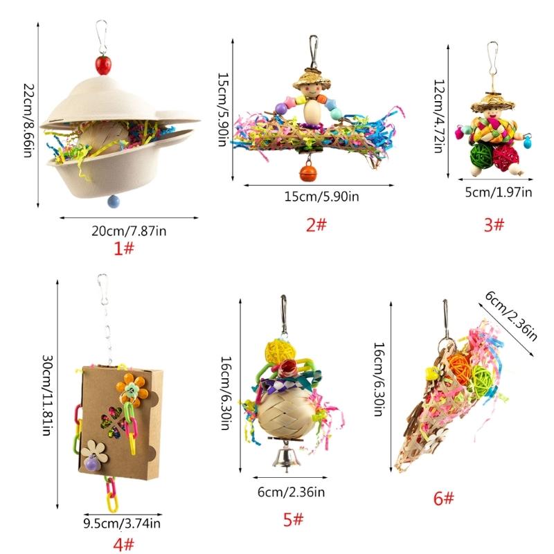 Parrot Chewing Toy Paper/ Rattan Parrots Beak Grinding Toy Bites Resistant Cockatiels Parakeets Hangings Bird Molar Toy