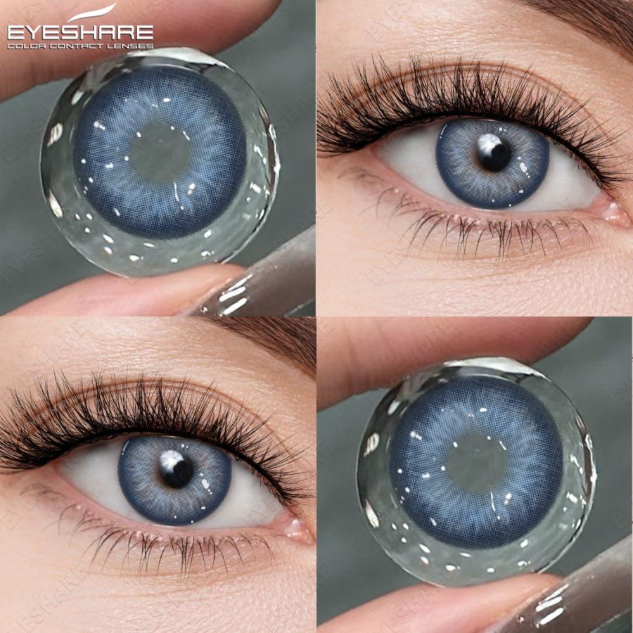 Eyeshare 1 Pair Blue Contact Lenses For Natural Brown Eyes Gray Contact Lenses Pupil Cosmetic Colored Lenses
