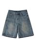 Spring Summer Women Casual Denim Shorts Fashion Wide Leg Short Jeans Knee Lenght Denim Pant High Waist Girls