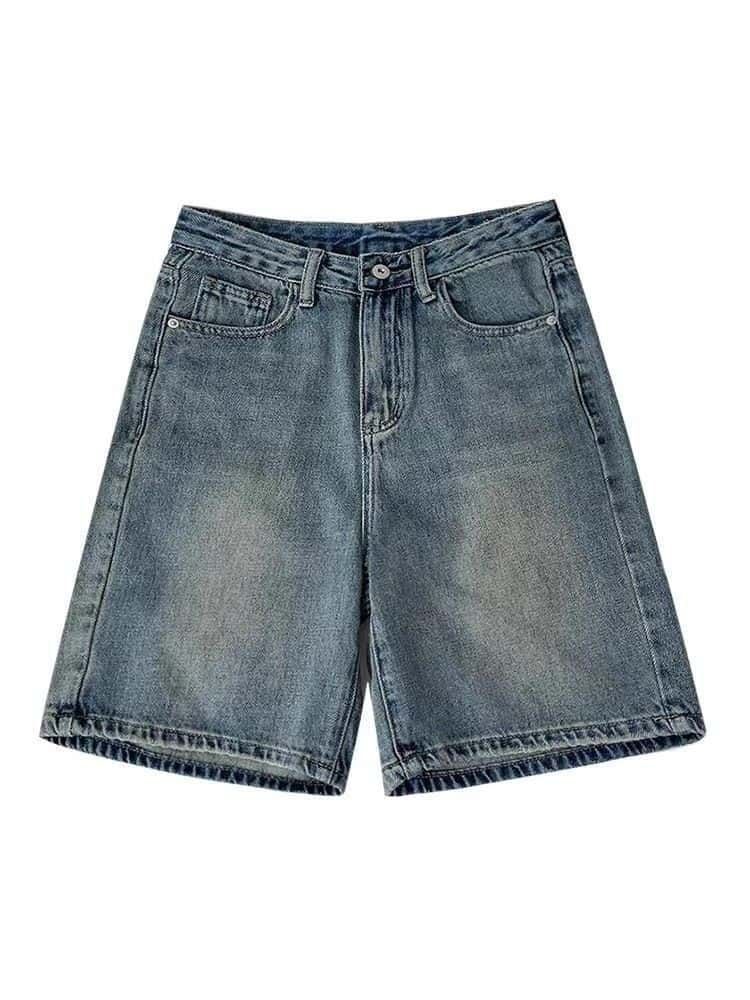 Spring Summer Women Casual Denim Shorts Fashion Wide Leg Short Jeans Knee Lenght Denim Pant High Waist Girls