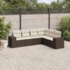 VidaXL Garden Lounge Set with Cushions 6 Pcs, Patio Sofas, Patio Furniture Set, Outdoor Furniture, Brown 3222612