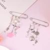 Unique Clasp Sweet Brooch Clip Y2k Gothic Beaded Brooch Aesthetic Beaded Bag Pins  Bag Accessories
