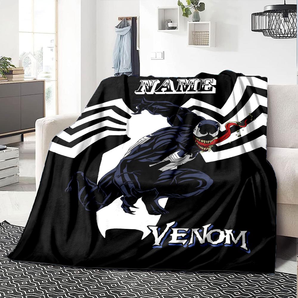 Customiz Name Personality venom Blanket Soft &Warm Sofa Office Bed Travel Lunch Break Blanket, Gift Suitable All Seasons