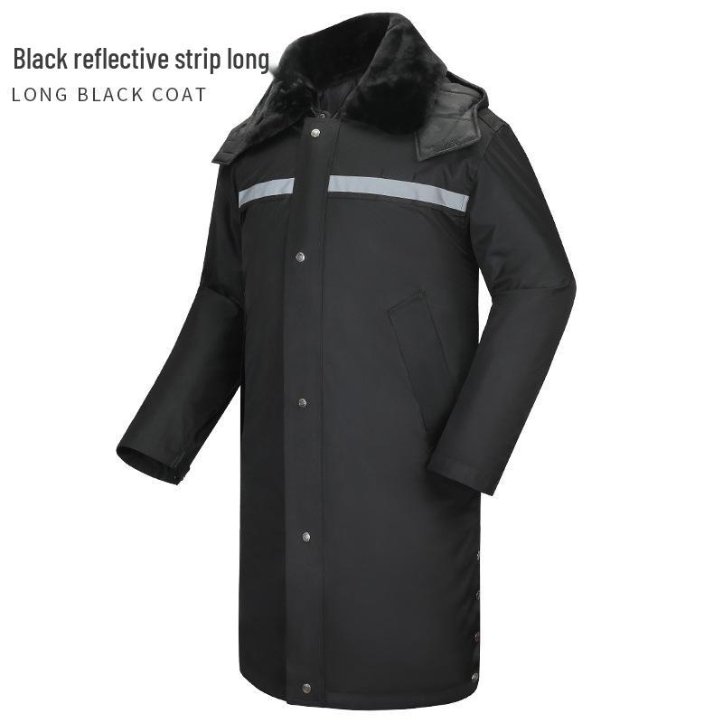 Men's Winter Fleece-Lined Thick Long Cotton Overcoat - Warm, Multi-functional, Cold-Resistant Jacket