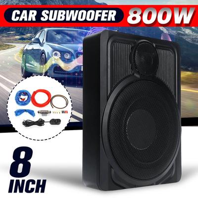 800W 25A Sottile Sotto-Sedile Super Car Subwoofer Alimentato Auto Altoparlante Subwoofer Amplificatore Altoparlante Processore Audio Lettore Musicale