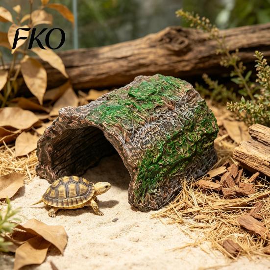 Kleiner Reptilienversteck Versteckhöhle, Baumstamm Gecko Eidechse Realistisch Bogenförmig Natürliche Rindenstruktur Versteck Versteck für Spinnen Schildkröten Terrarium