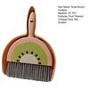 Small Broom Dustpan Set Fruit Themed Anti-scratch Desktop Crumb Sweeper Glass Piano Surfaces Fine Dust Debris Handheld Broom