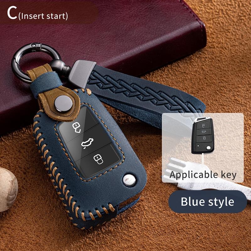 Fashion Car Key Case Full Cover Fob For Vw Volkswagen Golf 7 Mk7 Tiguan Mk2 For Seat Ateca Leon Fr 2 Ibiza For Skoda Octavia
