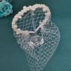 Elegant French Style Birdcage Veil Rhinestone Pearl Bridal Headwear Charm Shiny Bride Veils Women
