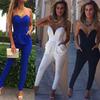 Damen Elegant Clubwear V-Ausschnitt Playsuit Bodycon Jumpsuit Perfekt Für Partys