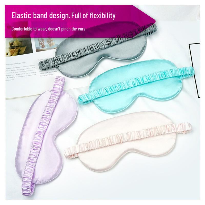 Double-Sided Imitation Silk Eye Mask - Light-Blocking, Breathable, Elastic Unisex Sleep Mask with Scrunchie.