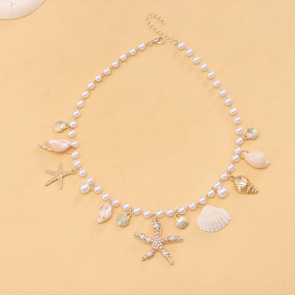 Multifuntional Shell Pendant Necklace Beaded Necklace Fashionable Clavicle Chain Necklace Perfect for Various Occasion