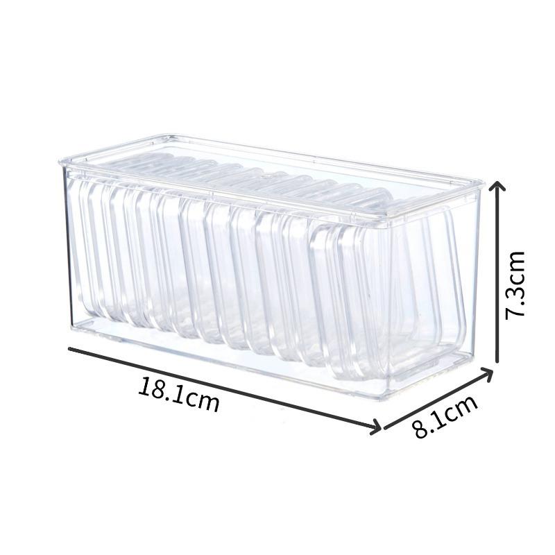 Acrylic Display Case for Anime Badges/Cards - Stackable Dustproof Collectible Box, POP MART Style Organizer for Figures/Toys
