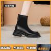 Single boots Martin boots women's 2025 new popular spring and autumn platform short boots leather boots Chelsea British style women's shoes