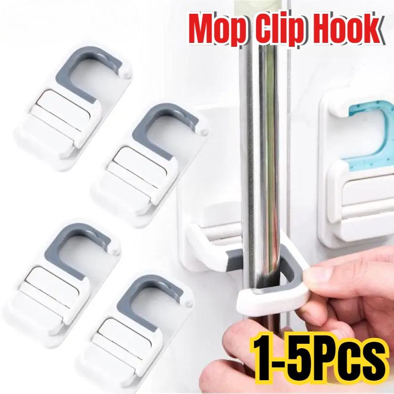 Mop Holder Self-adhesive Broom Stand Wall Mounted Mop Support Sweeping Brush Hook Storage Organizer Bathroom Kitchen Accessories