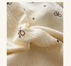 Korean Style Lace Skin-Friendly Double Layer Gauze Printed Bedding Set - Three or Four Pieces 