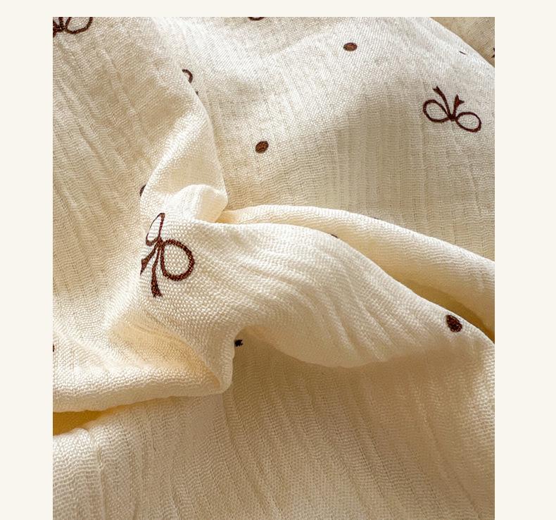 Korean Style Lace Skin-Friendly Double Layer Gauze Printed Bedding Set - Three or Four Pieces
