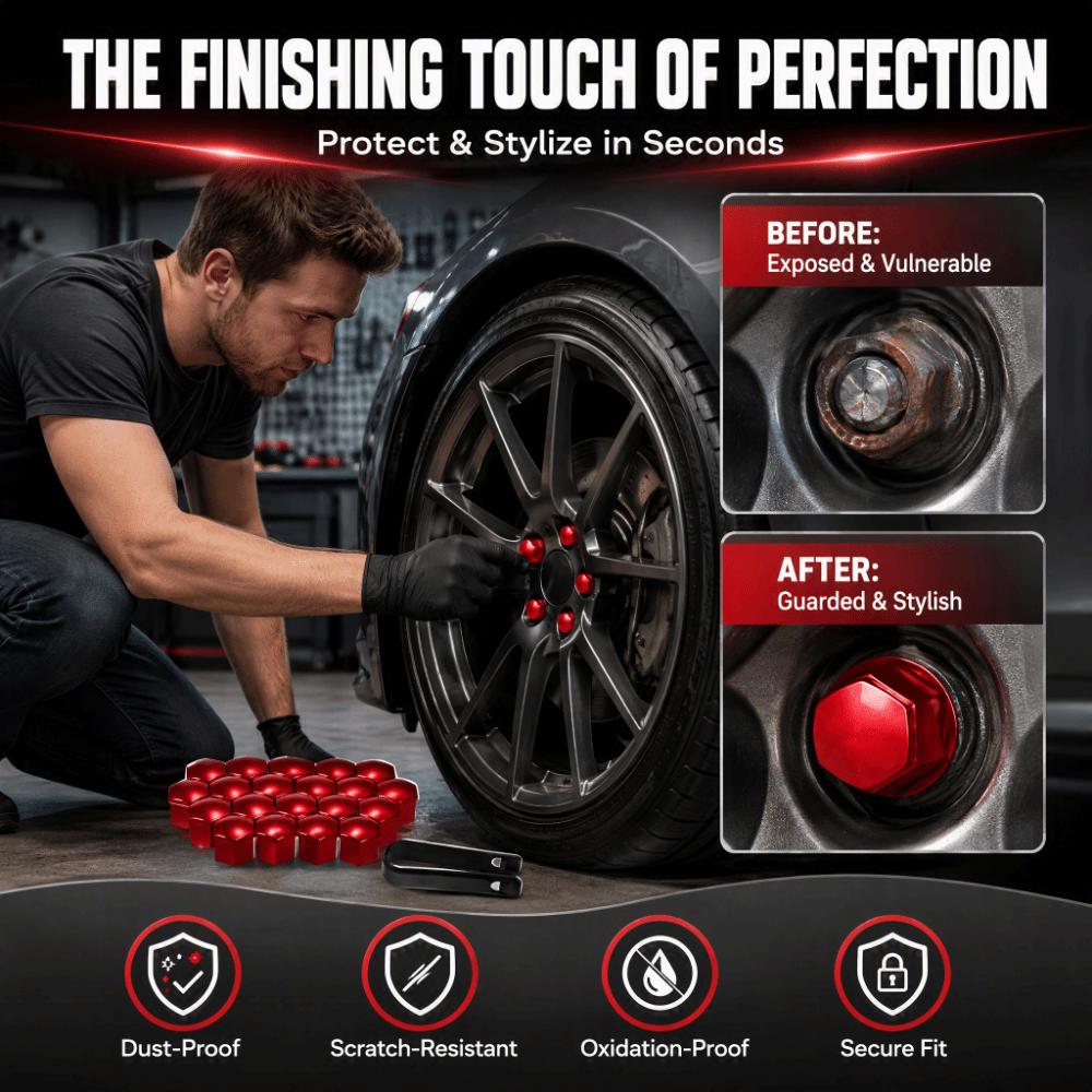20Pcs 21mm Lug Nut Caps With Removal Tool Decorative Wheel Covers Wheel Nut Covers Universal Fit