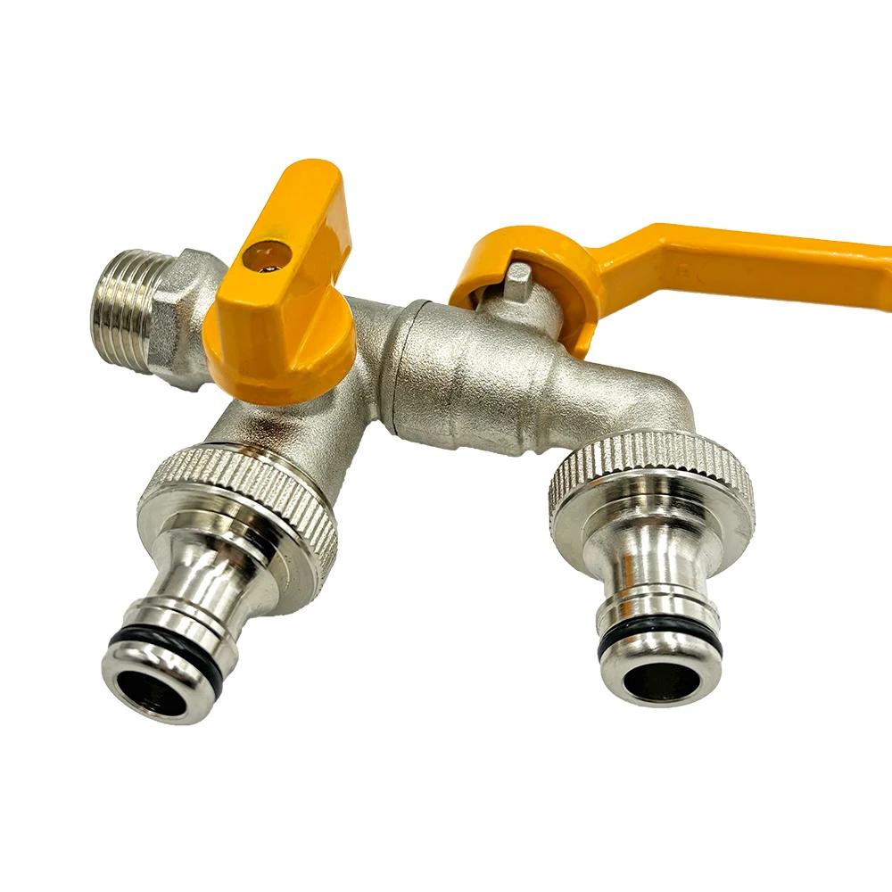 Garden Hose Brass Faucet Adapter 1/2" - Suitable for IBC Tanks, Irrigation Fittings, Reliable Ball Valve Replacement Accessories