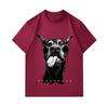 Men's 100% Cotton Short Sleeve O-Neck T-Shirt, Cute Tongue Out Doberman Dog Print Casual Comfortable Crew Neck Tee Top for Daily Wear