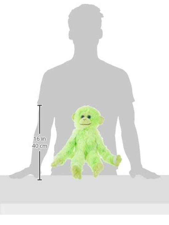 Wild Republic Hanging Monkey Green Plush W18 x D15 x 23080 Toy, H52cm,