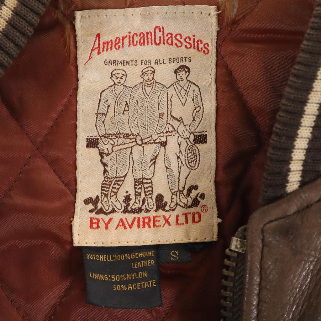 AVIREX 90s Old leather jacket S Brown Blouson Men's Used