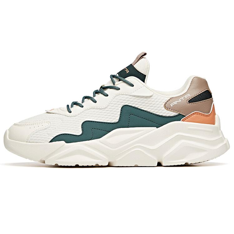 

Anta Durable Breathable Low Top Chunky Sneakers Men s White Gray Green 42