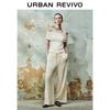 UR2025 Women's Textured Elastic Waist Wide-Leg Pants