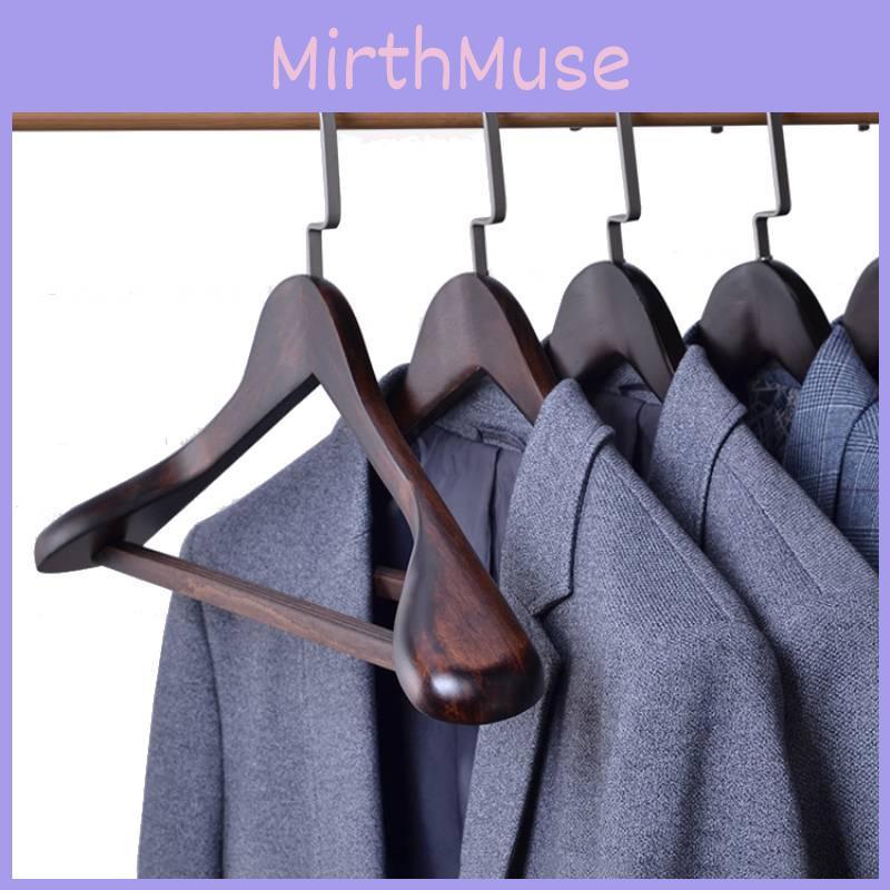 Solid Wooden Clothes Hangers Pack With Vintage Finish For Suit Storage