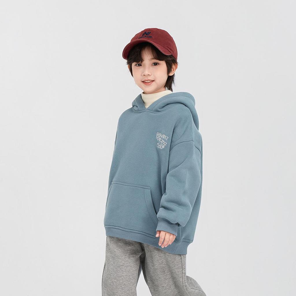 Winter Boys' Fleece Hooded Sweatshirt for Kids - Thickened, One-Piece Design