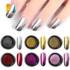 2pcs Nail Mirror Powder Electroplated Metallic Mirror Powder High Glitter Flash Laser Titanium Gold Powder Multi-color Optional Nail Art Tool