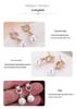 Korean Geometric Hoop & Pearl Dangle Earrings - Exquisite Metal Diamond Stud Women's Earrings
