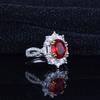 Open Ring 3 Carat Ruby Gemstone Elegant Simple Women Jewelry