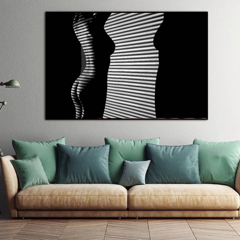 Αφηρημένη Γυμνή Γυναίκα Ζωγραφική σε Καμβά Ασπρόμαυροι Μοντέρνοι Πίνακες και Εκτυπώσεις Cuadros Διακοσμητικές Εικόνες Τοίχου για Σαλόνι Διακόσμηση Σπιτιού