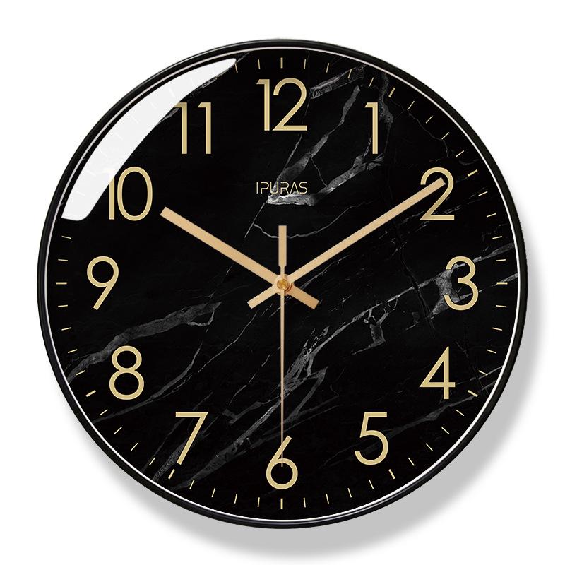 

Ultra-Quiet 6278 Quartz Wall Clock with Marble Texture - Nordic Fashion for Living Room 10 inch