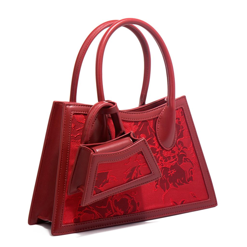 Ladies Bag Premium Red Large Capacity Messenger Handbag Bride Daughter Mother-In-Law Wedding Bag