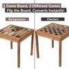 Games Wooden Chess Table Chess Checkers and Backgammon 3 In 1 Combo Game Table Furniture Set for Home Recreation 25 X 25 Compac