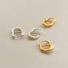 J.Lauren Chandal One-Touch Curve Gold Silver Earrings M03792 [32200970]
