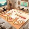 Cute Food Theme Crystal Velvet Floor Rug Personalized Custom Name Text Warm Carpet Home Decoration