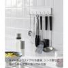 Yamazaki Film Hooks, Kitchen Tool Hooks, 6-Piece Set, White, Dimensions: W25 X D4 X H6cm, Tower, Floating Storage, Easy Installation, Product Code: 21