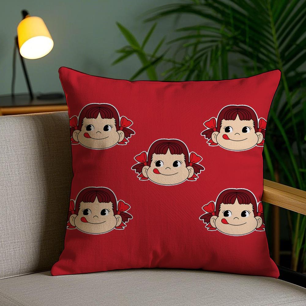 Candy Brand F-Fujiya Cushion Cover Plush Fabric Soft Double-Sided Printed Invisible Zipper Sofa Pillow Case Home Decor