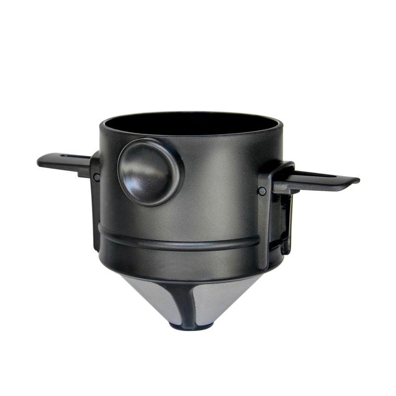 

Portable Coffee Filter Stainless Steel Filter Paperless Coffee Drip Tea Holder Funnel Basket Folding Coffee Filter чорний
