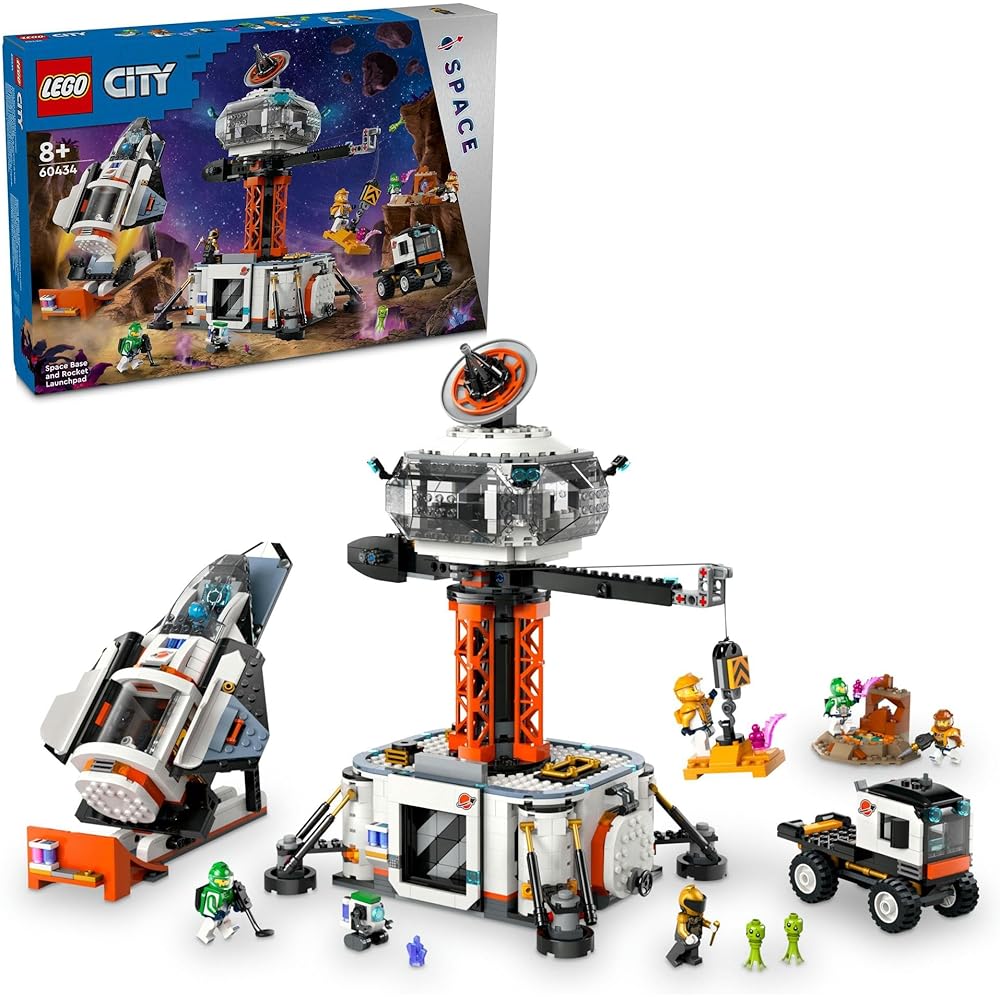 LEGO City Space Base and Rocket Launch Pad Building Set Toy for Kids Ages 8-10