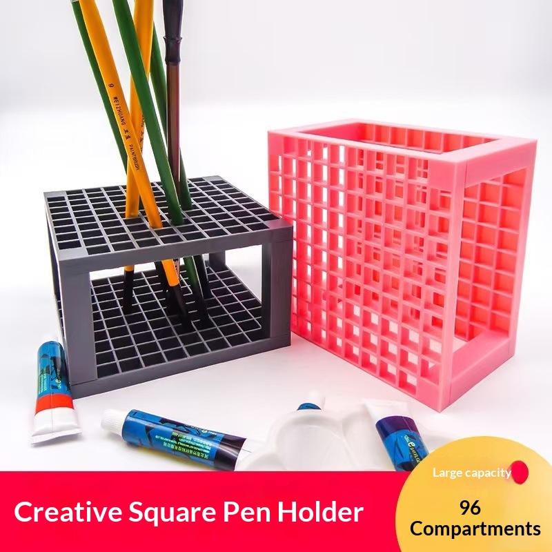 96 Holes Detachable Paint Brush Holder Plastic Pen Stand for Desktop Stationery Storage Artists Drawing Hobby Use