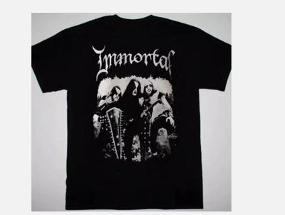 Unsterbliches Band T-Shirt Retro Schwarz Kurzarm Q83749