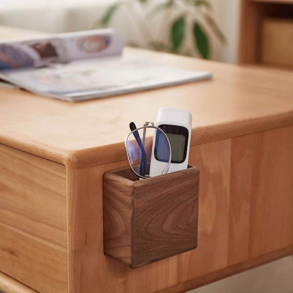 Wall-Mounted Remote Control Holder Bamboo Wood Phone Storage Holder Storage Organizer Home Use
