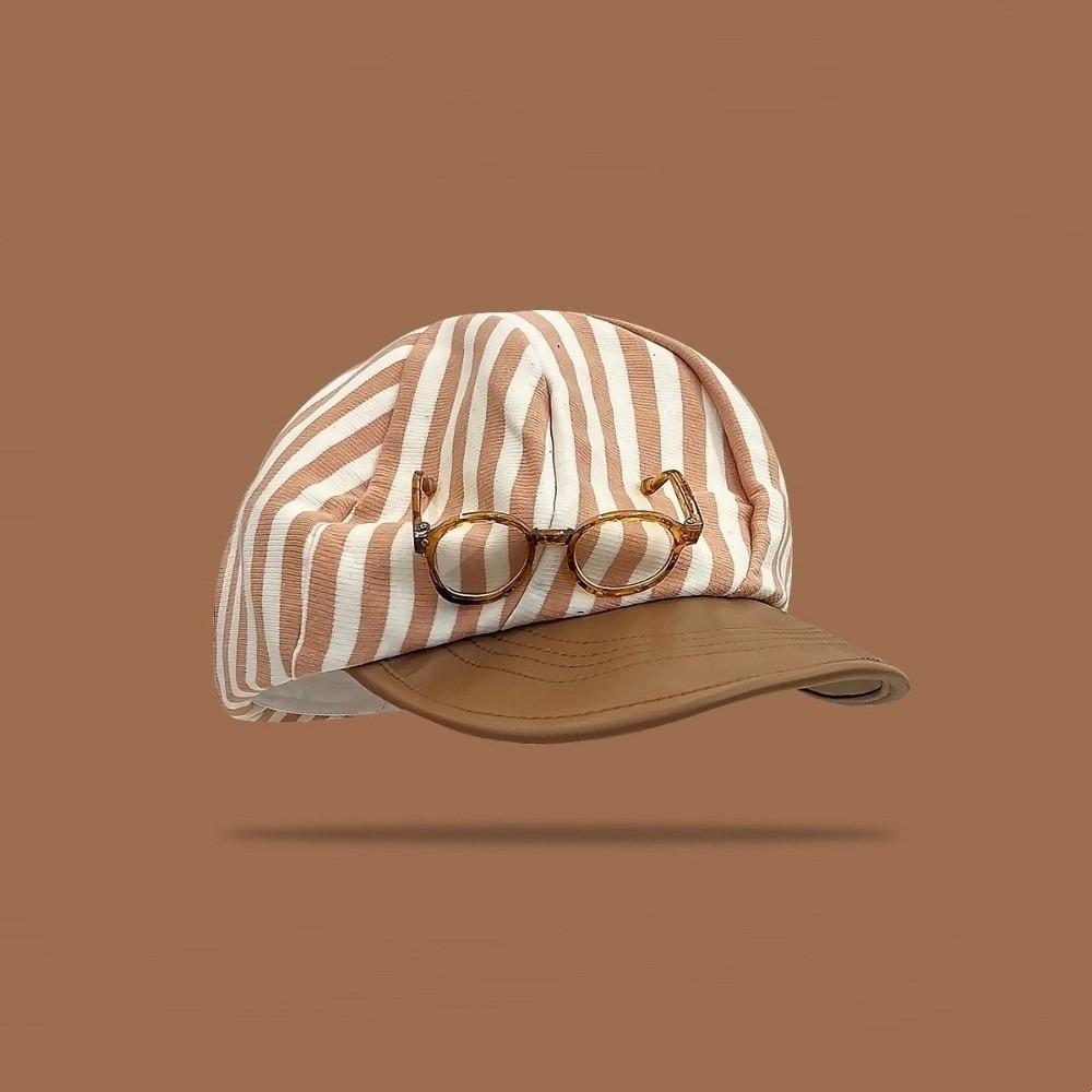 Korean Striped Berets Versatile Beanie Cap Ins Painter Berets  Girls