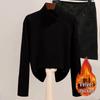 Women's Plush Thermal Slimming Top - Half-High Collar, Velvet-Lined, Versatile T-Shirt for Autumn Winter.